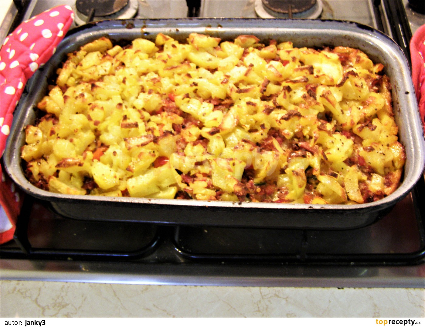 Tray of roasted potatoes